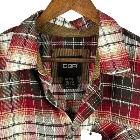 CQR Gear Tactical Series Flannel Button Up Shirt Men's Size Large Plaid NEW - Picture 2 of 9